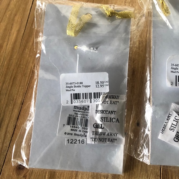 Pair of Jingle Bell Bottle Toppers by Mud Pie - Picture 5 of 7